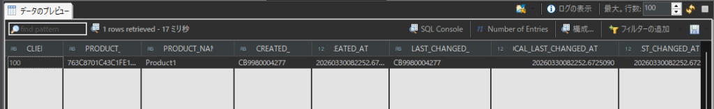 RAP データベース・テーブル プレビュー