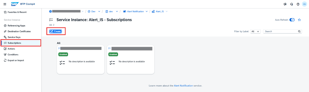 Subscriptionの作成